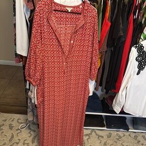 Max Studio Red Long Sleeve Dress